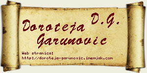 Doroteja Garunović vizit kartica